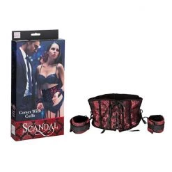 Scandal Corset With Cuffs - Red - O/s