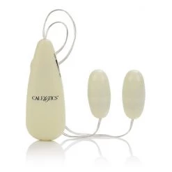 Cal Exotics Glow In The Dark Pocket Exotics Vibrating Glowing Double Bullets - White