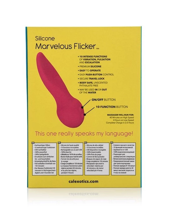 Cal Exotics Mini Marvels Silicone Marvelous Flicker - Pink - 5 Inch - Image 7