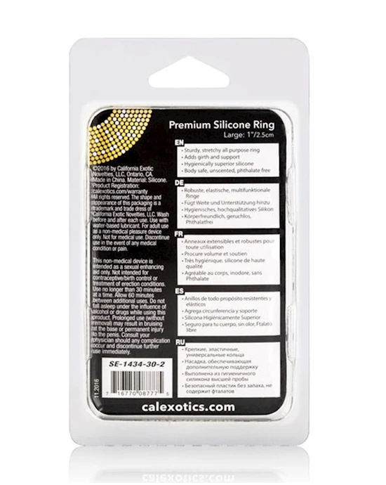 Cal Exotics Premium Silicone Ring - Clear - Large - Image 5