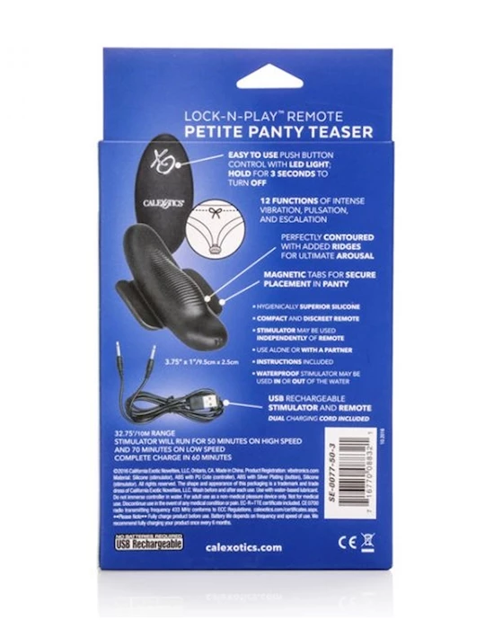 Cal Exotics Lock-n-play Remote Petite Panty Teaser - Black - Image 8