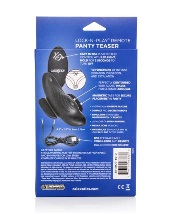 Cal Exotics Lock-n-play Remote Panty Teaser - Black - Image 9