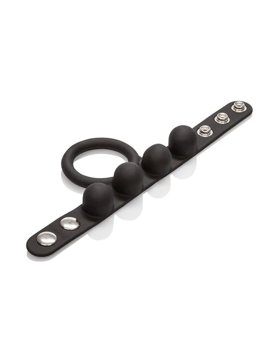 Cal Exotics Weighted C-ring Ball Stretcher - Black - Large - Image 2