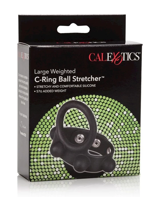 Cal Exotics Weighted C-ring Ball Stretcher - Black - Large - Image 3