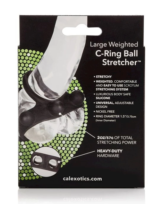 Cal Exotics Weighted C-ring Ball Stretcher - Black - Large - Image 4
