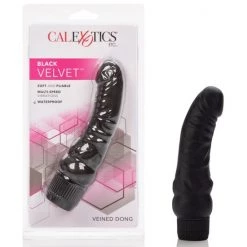 Cal Exotics Black Velvet Veined Dong - 6.2 Inch