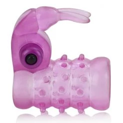 Cal Exotics Basic Essentials Stretchy Vibrating Bunny Enhancer - Pink - O/s