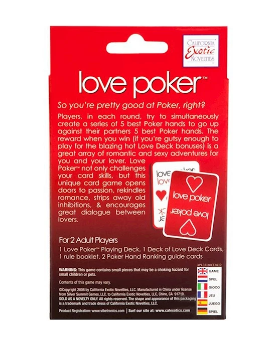 Cal Exotics Love Poker - Card Game - Image 2