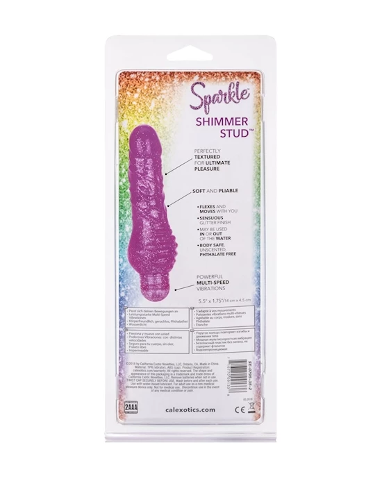Cal Exotics Sparkle Shimmer Stud - Purple - 6 Inch - Image 9