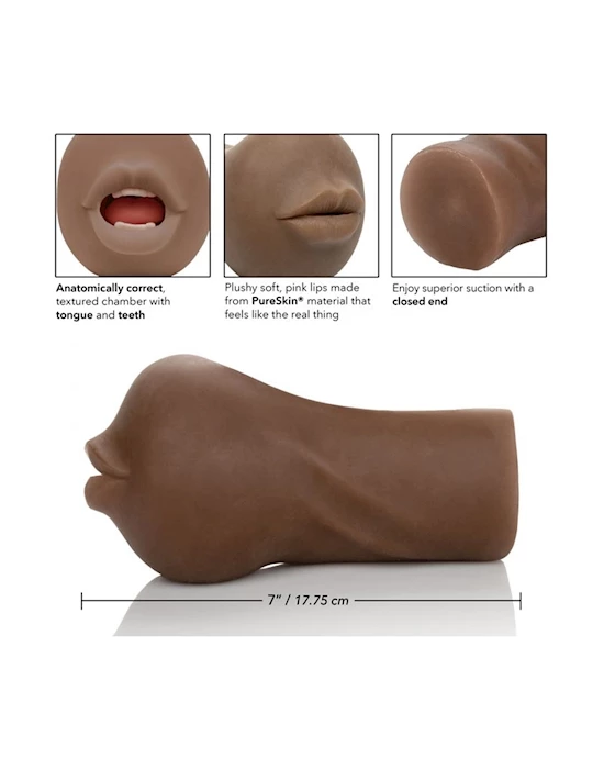 Cal Exotics Stroke It Mouth Mastorbator - Brown - Image 6