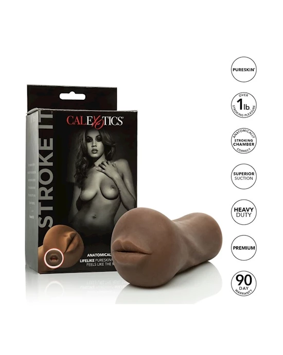 Cal Exotics Stroke It Mouth Mastorbator - Brown - Image 9