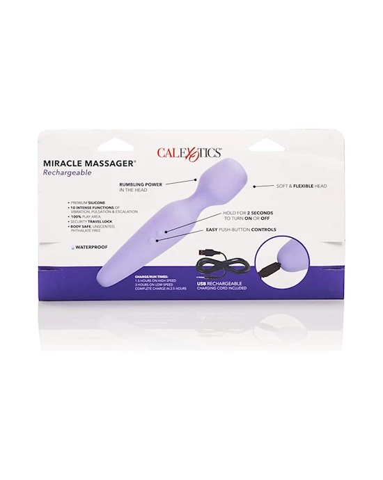 Cal Exotics Miracle Rechargeable Massager Wand - Pink - 8.5 Inch - Image 8