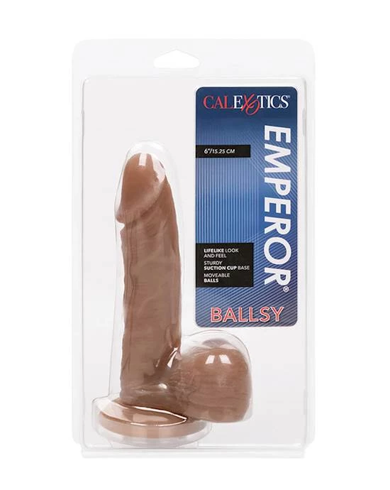Cal Exotics Emperor Ballsy Suction Cup Dildo - Brown - 6 Inch - Image 3