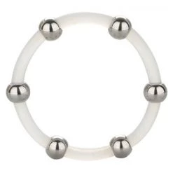 Cal Exotics Steel Beaded Silicone C-ring - Clear - X-large