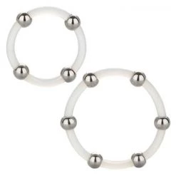 Cal Exotics Steel Beaded Silicone C-ring - Set Of 2 - Clear