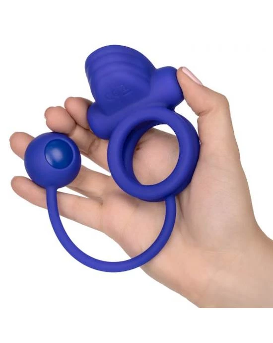 Cal Exotics Silicone Rechargeable Dual Rockin' Rim Enhancer - Purple - Image 3