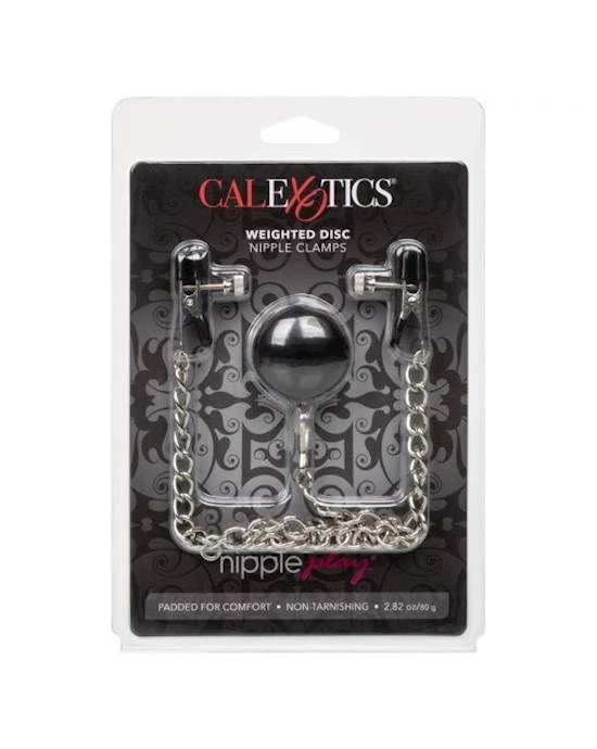 Cal Exotics Nipple Play Weighted Disc Nipple Clamps - Black - Image 2