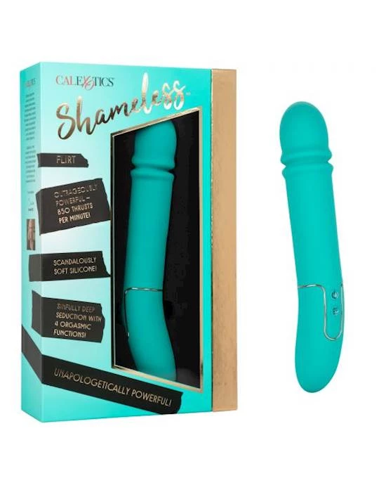Cal Exotics Shameless Flirt Thrusting Vibrator - Blue - 10 Inch - Image 6