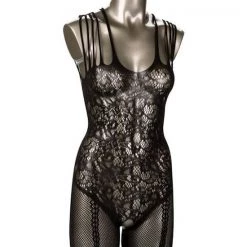 Scandal Plus Size Strappy Lace Body Suit - Black - Plus Size (18-32)