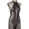 Scandal Plus Size Halter Lace Body Suit - Black - Plus Size (18-32)