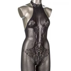Scandal Plus Size Halter Lace Body Suit - Black - Plus Size (18-32)