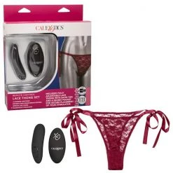 Cal Exotics Remote Control Lace Thong Set - One Size